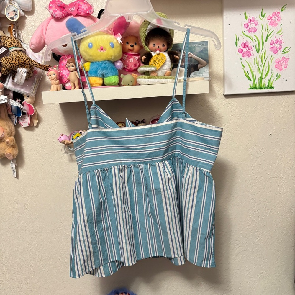 NWT Madewell Striped Tie-Front Keyhole Cami Top Sz 12 - Picture 5 of 6